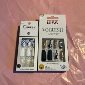 NEW- KISS Medium and Large Press on Nails Bundle